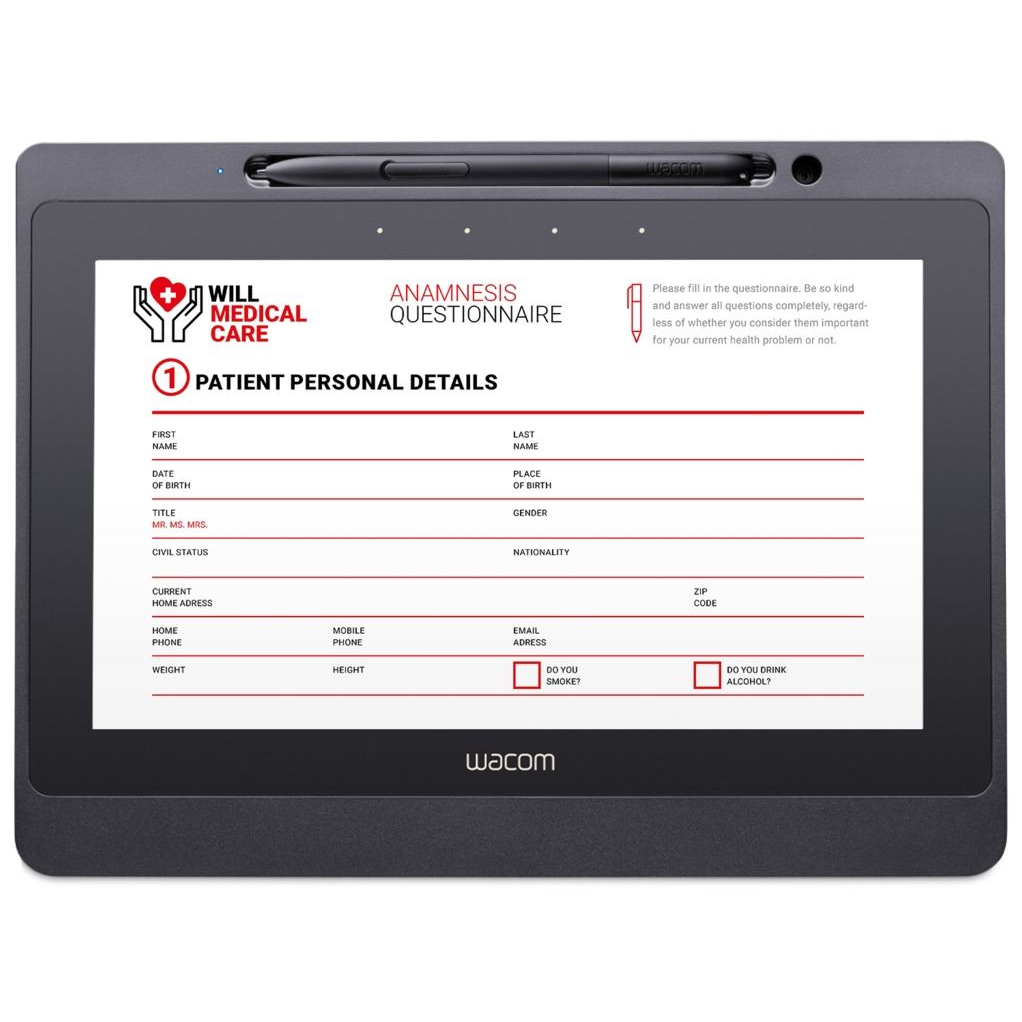 Wacom Signature Set & sign pro PDF USB Stift kijelző, aláíró pad Fekete (DTU1141B-CH2)