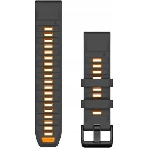 GARMIN Óraszíj 22 mm grafit/narancs szilikon (QuickFit)