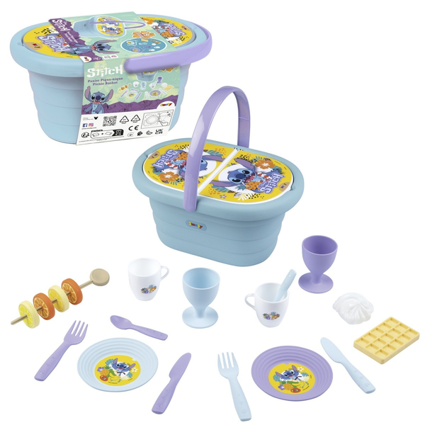 Smoby Stitch 19 részes piknik kosár ebédkészlet