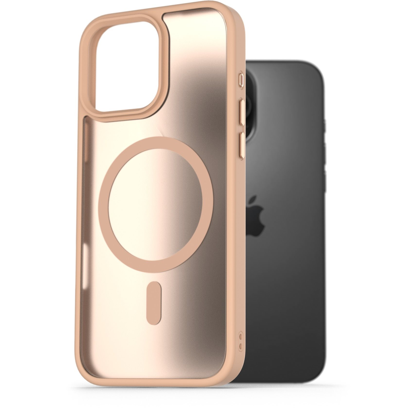 AlzaGuard Matte Case Compatible with Magsafe iPhone 16 Pro Max homoksárga tok (AGD-PCMM76SG)