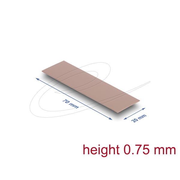 DELOCK Wärmeleitpad 70x20x0,75mm für M.2 Module 3,0 W/mK