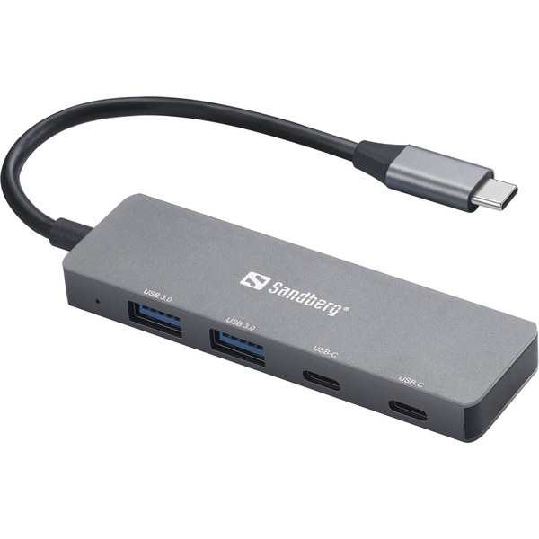 Sandberg 136-50 hub di interfaccia USB tipo-C 5000 Mbit/s Grigio