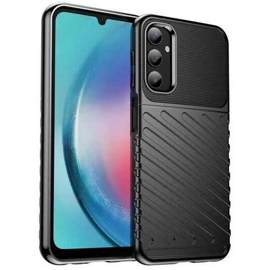 Gigapack Samsung Galaxy A25 (SM-A256) csíkos dombormintás szilikon tok fekete (GP-150550) (GP-150550)