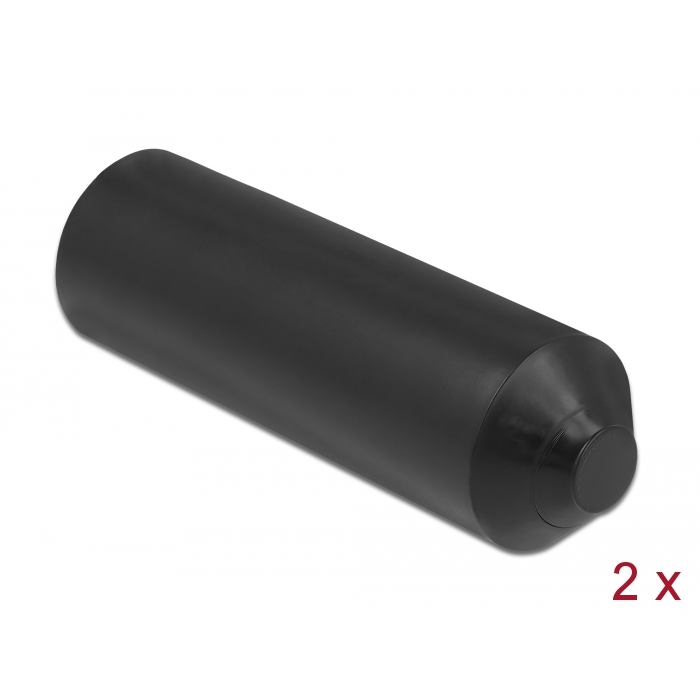 Delock 80 x 25 mm méretű lezáró vég belül ragasztó felülettel 2 db. fekete (19841) (19841)