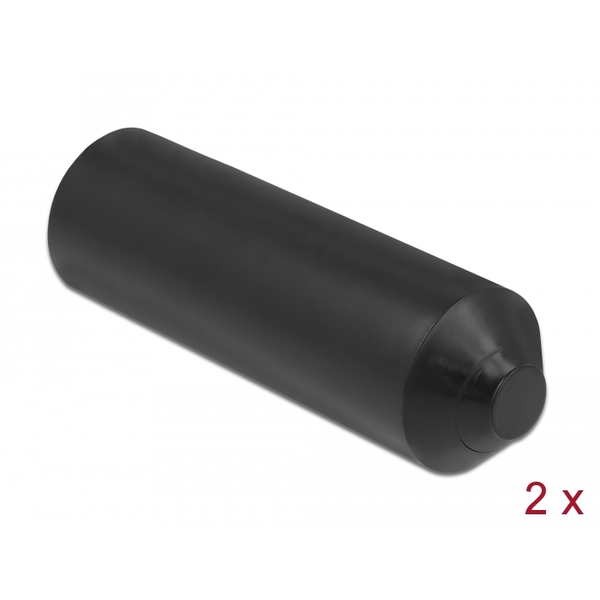 DELOCK Endkappen mit Innenkleber 80 x 25 mm 2 Stück schwarz