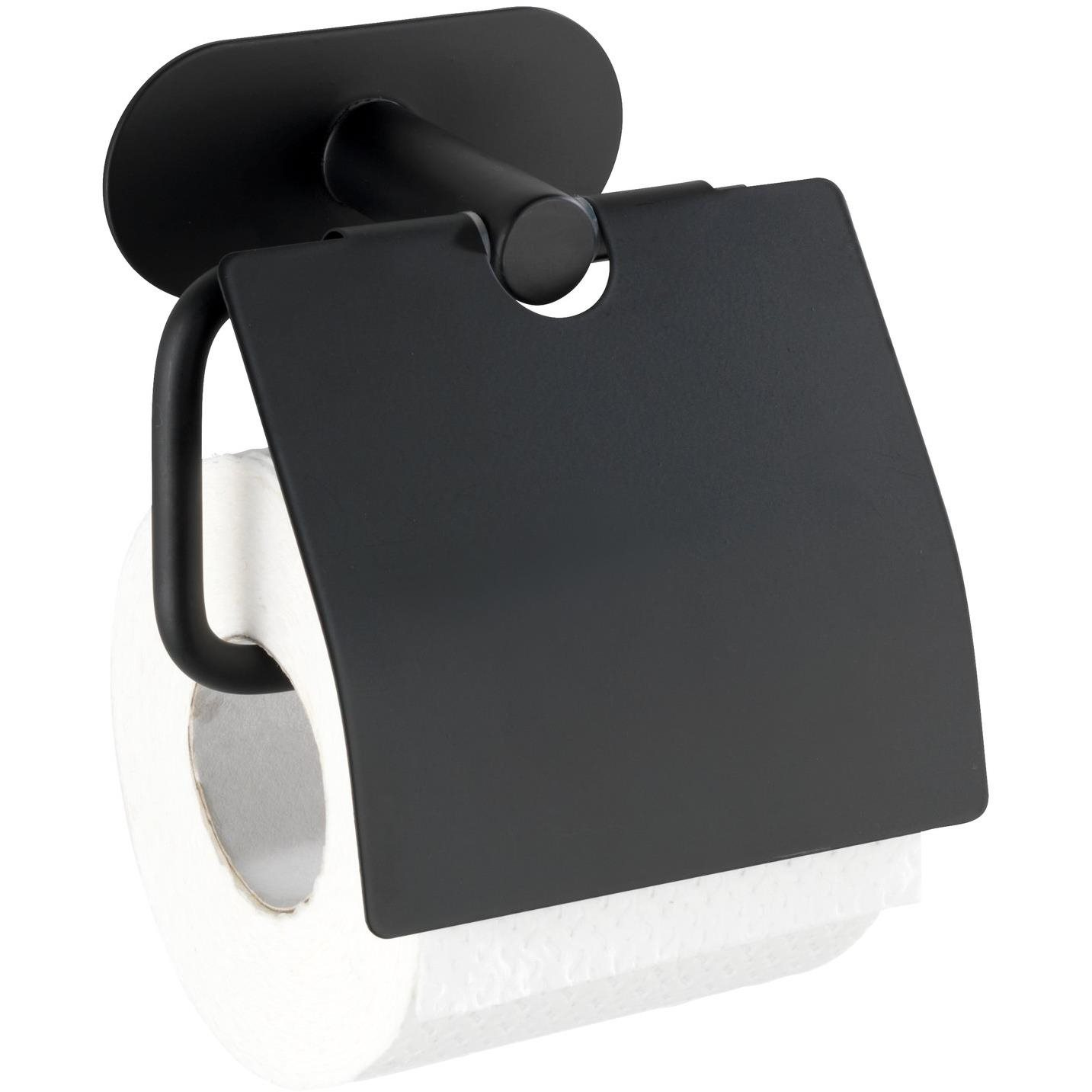 WENKO WITHOUT DRILLING TurboLoc OREA BLACK - Toilet Paper Holder, Black (z24295100)