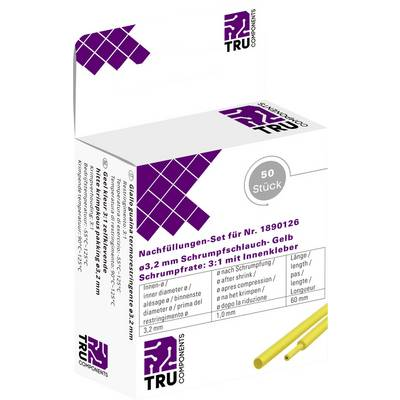TRU COMPONENTS T1807CA007C Zsugorcső ragasztóval Sárga 3.20 mm Zsugorodási arány:2:1 50 db (T1807CA007C)