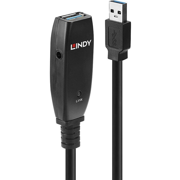 Lindy 43322 USB-kabel USB 3.2 Gen 1 (3.1 Gen 1) 15 m USB A Sort