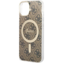 Калъф за телефон Guess за iPhone 14 Plus с безжично зарядно и кабел, Silicon, Magsafe, Brown