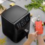 Фритюрник с горещ въздух Cosori Premium Smart Air Fryer, Смарт, Голям капацитет - 5.5L XXL, Подарък книжка със 100 рецепти, 11 програми, Опция за предварително затопляне, Опция за поддържане температурата, Без BPA, Черен