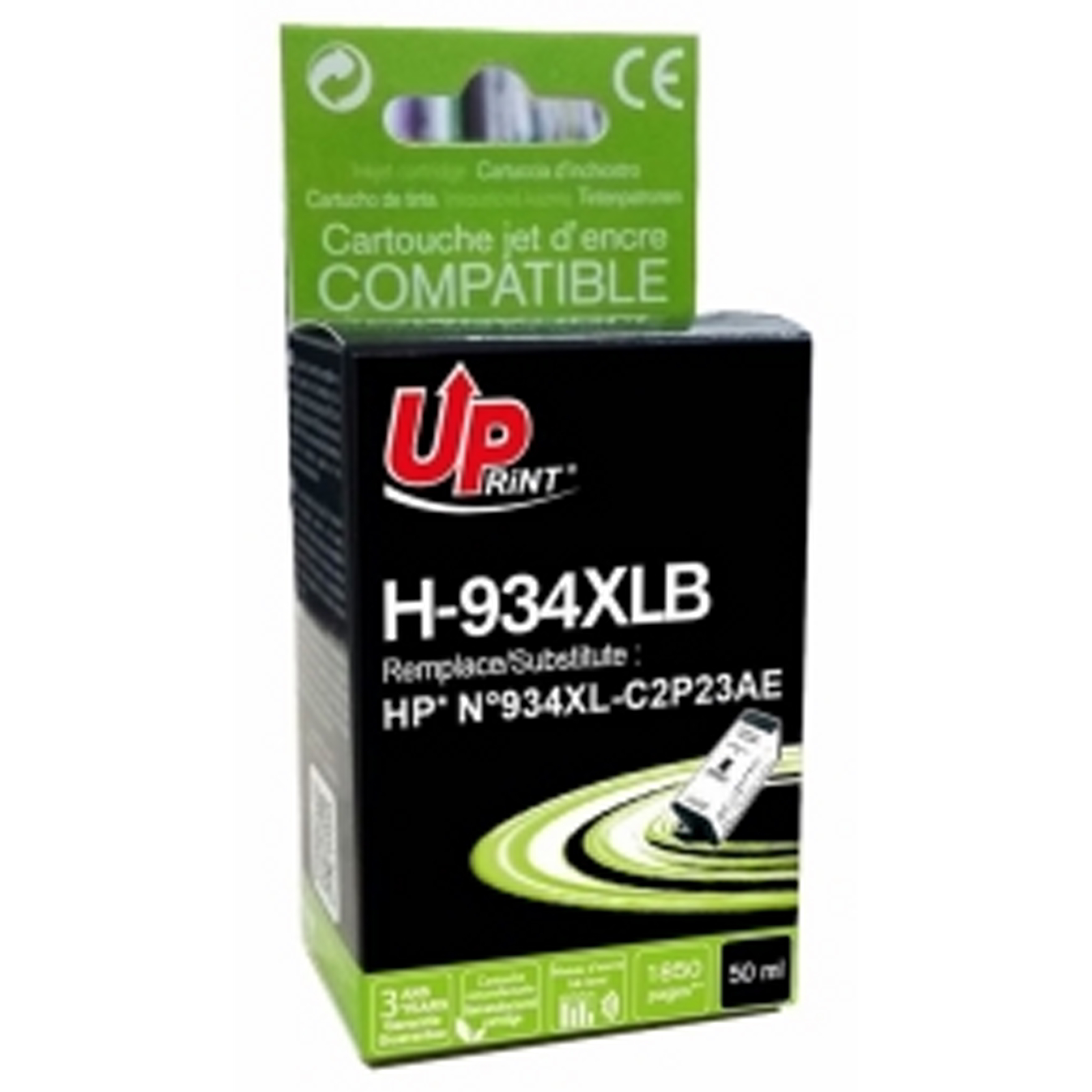 UPrint (HP 934XL) Utángyártott Tintapatron - Fekete (H-934XLB-UP)