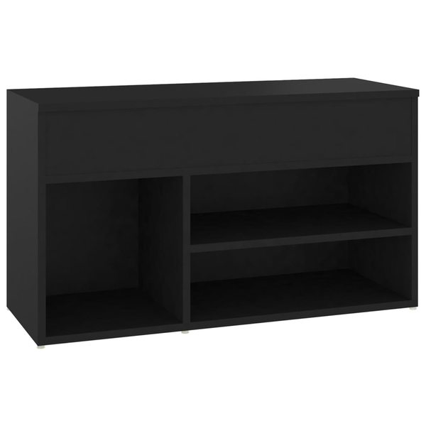 fekete forgácslap cipőtároló pad 80 x 30 x 45 cm