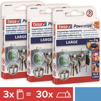 Tesa POWERSTRIPS Large Kétoldalas ragasztószalag Fehér (58000-00500-11) (58000-00500-11)