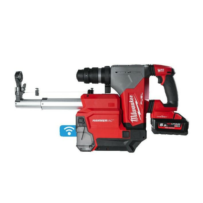 Milwaukee M18ONEFHXDEL-552C Akkus Fúró-Vésőkalapács - 18 V, 1330 RMP, 2,5 J, 2 x 5,5 Ah Akku + Töltő, Kofferben (4933478506)