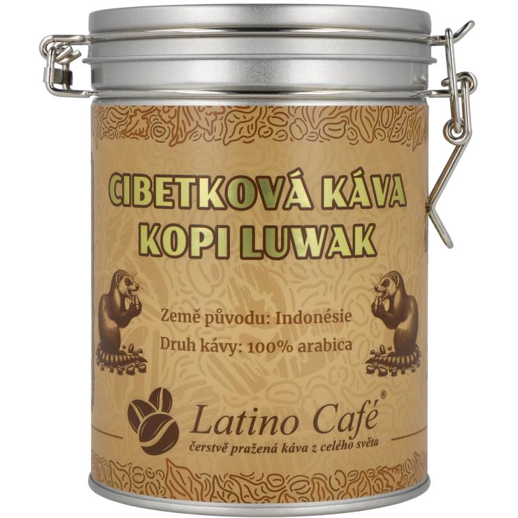 Latino Café Kopi Luwak Cibet kávé fémdobozban, 200 g (00100)