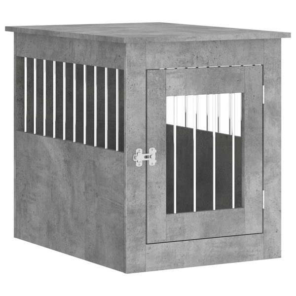 Ladă pentru câini, gri beton, 55x75x65 cm, lemn compozit