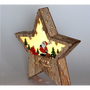 IRIS Csillag alakú Télapó mintás/30x30cm/meleg fehér LED-es fa fénydekoráció  (310-03)