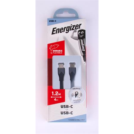 Energizer USB kábel, USB-C - USB-C, 1,2m, , fekete (EKA03)