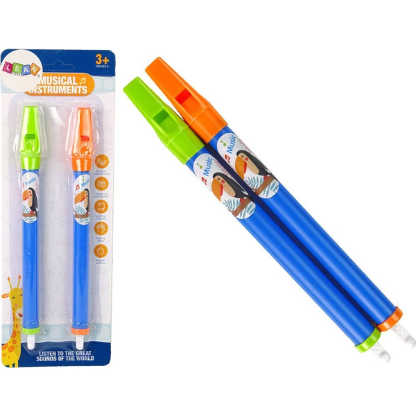 LeanToys Zestaw Dwóch Fletów Dla Dzieci Niebieski Zwierzątka