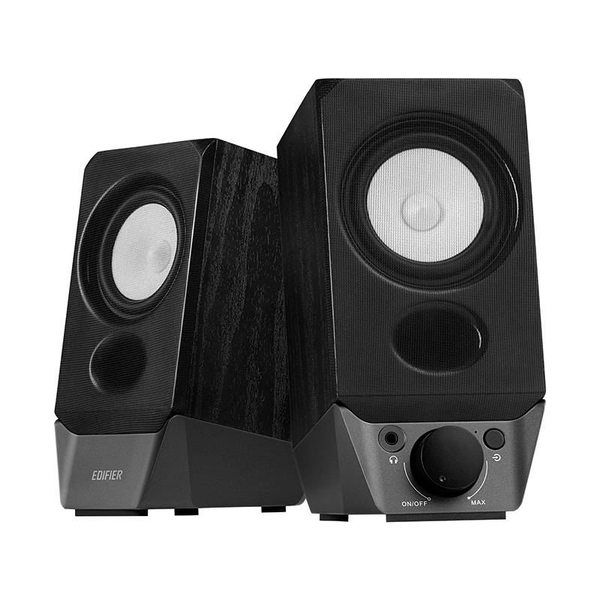 Тонколони Edifier 2.0, RMS: 4W (2 x 2W), Bluetooth, Обем, Жак за слушалки, Вградена звукова карта, USB захранване, Черен