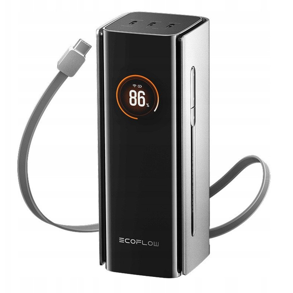 EcoFlow Rapid Pro Powerbank 20000mAh 230W cu cablu încorporat, negru