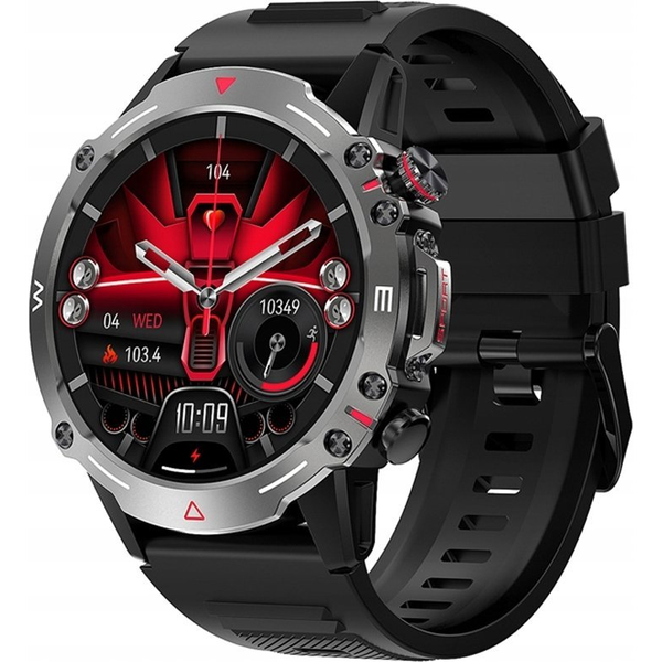 Ceas inteligent Gino Rossi Veltori VT110-1 cu curea din silicon negru