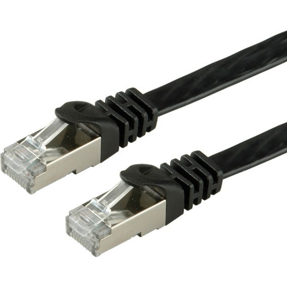 VALUE Patchkabel Kat.6 Class E FTP extra-flach schwarz 2m