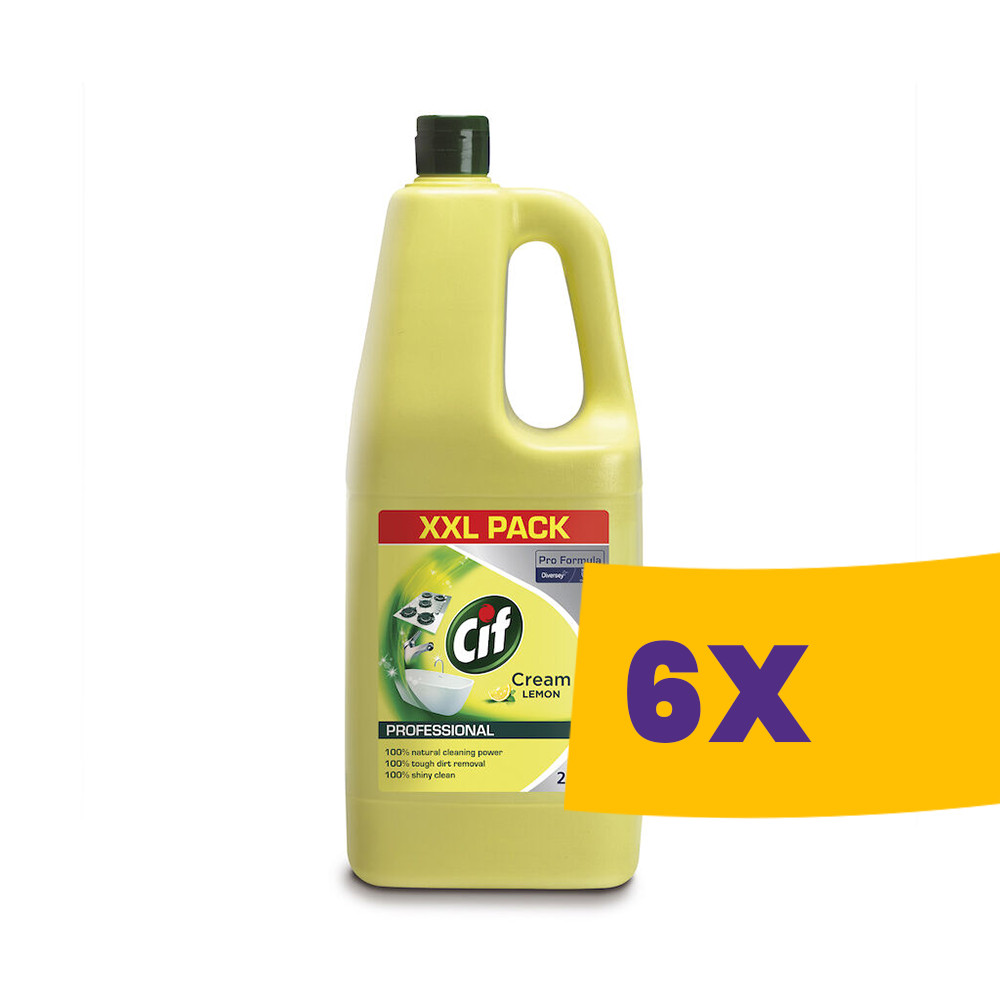CIF Pro Formula Cream Lemon Karcmentesen tisztító folyékony súrolószer citrom illattal 2L (Karton - 6 db) (101103179)