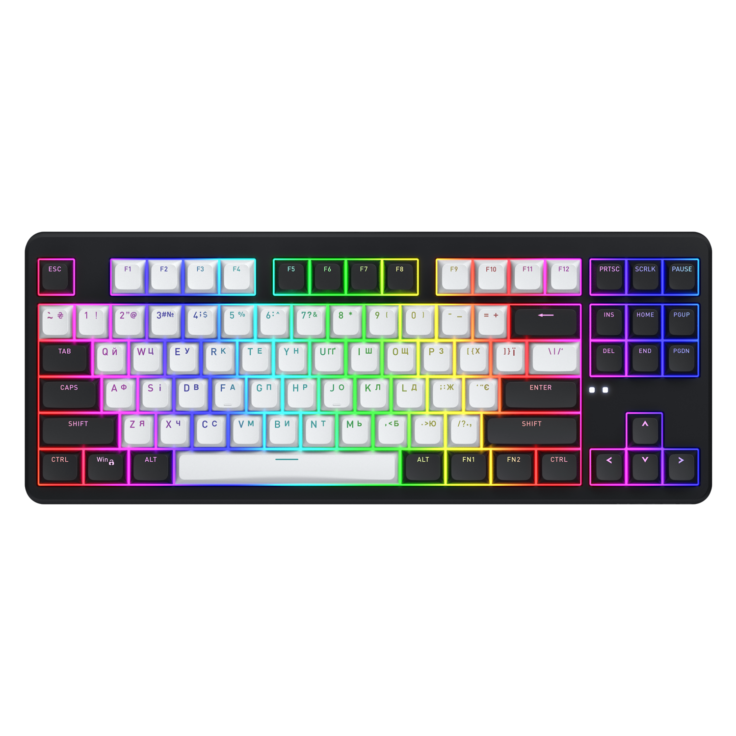 Hator HTK850 Rockfall 3 TKL Mechanikus Wireless USB-C RGB Billentyűzet ENG - Fekete/Fehér (HTK850)