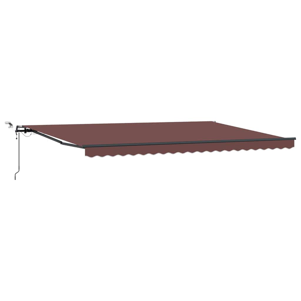 Copertina retractabilă automat cu LED-uri, maro, 500x300 cm
