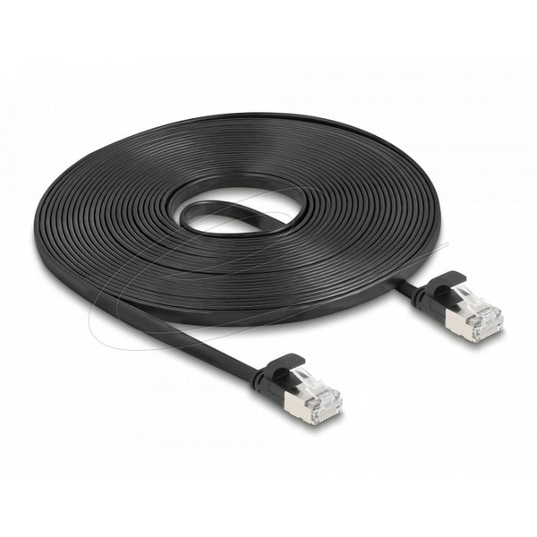 DELOCK Patchkabel gewinkelt RJ45 S/FTP Cat6  7,5m Schwarz