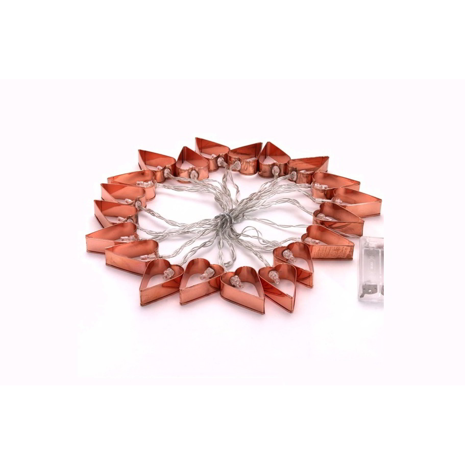 Iris Elemes LED Szív Fényfüzér 4m - Meleg Fehér (240-07)