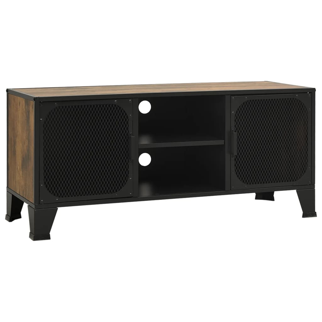 rusztikus barna fém és MDF TV-szekrény 105 x 36 x 47 cm (335909)