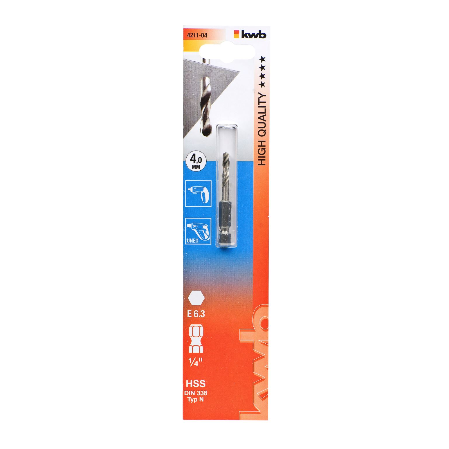 KWB PROFI SILVER STAR HSS-G HEXAGON spirálfúrószár 4.0 mm (49421104) (KWB 49421104)