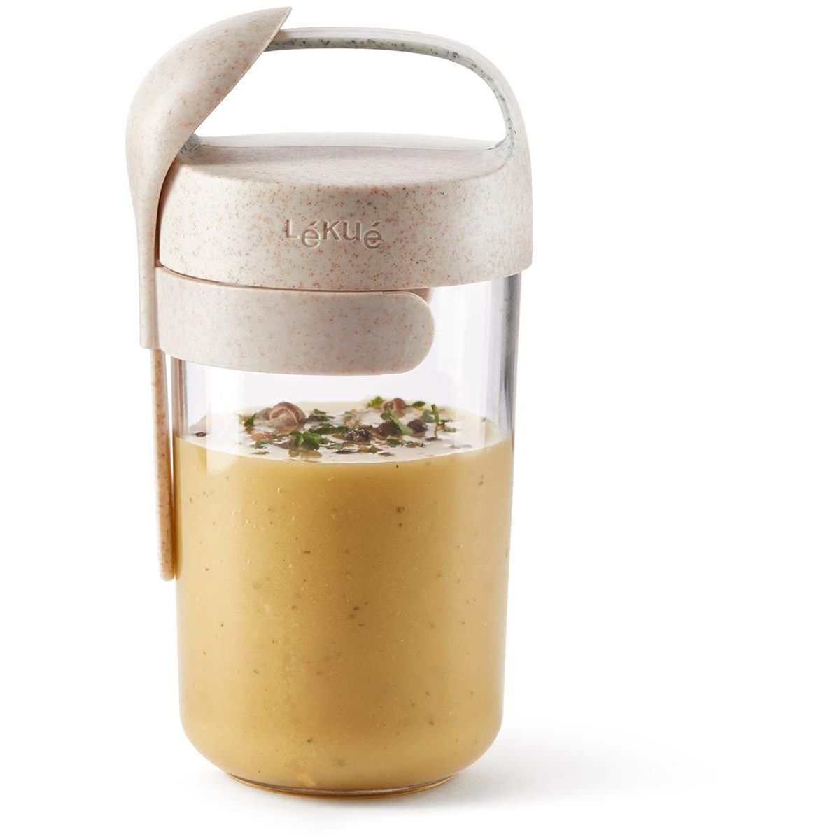 Lékué Jar To Go Organic Uzsonnás doboz kanállal, 600 ml (0301020V19U150)