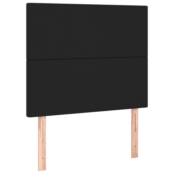 Tăblii de pat, 2 buc, negru, 90x5x78/88 cm, piele ecologică