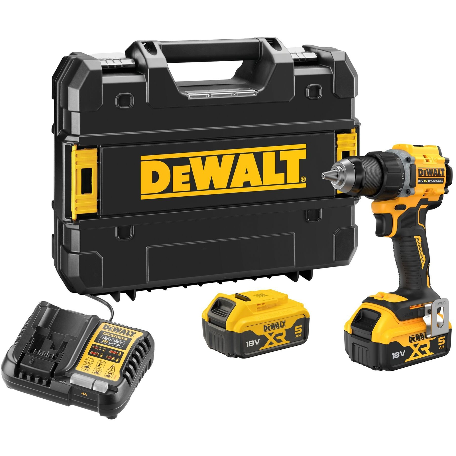 DEWALT DCD794P2T-QW DCD794P2T-QW Akkus fúrócsavarozó 18 V 5 Ah Lítiumion 2. akkuval, Töltővel, Hordtáskával (DCD794P2T-QW)
