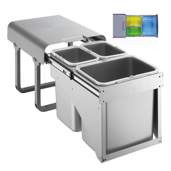EKOTECH - Beépíthető hulladékgyűjtő EKKO FRONT 40 - 1x16 liter+2x8 liter