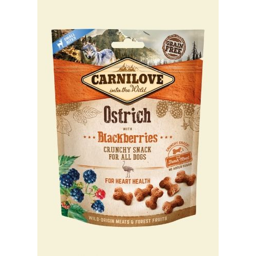 Carnilove Dog Crunchy Snack Ostrich &amp; Mulberry-  Strucc Hússal és Szederrel 200g