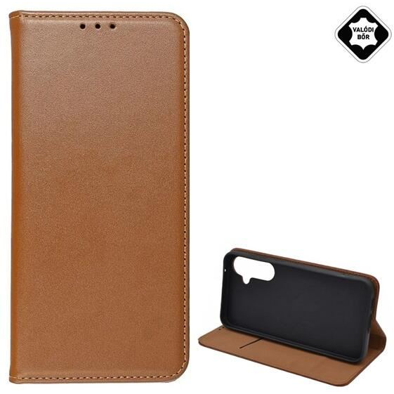 Gigapack Samsung Galaxy S23 FE (SM-S711) valódi bőr fliptok barna (GP-151049) (GP-151049)