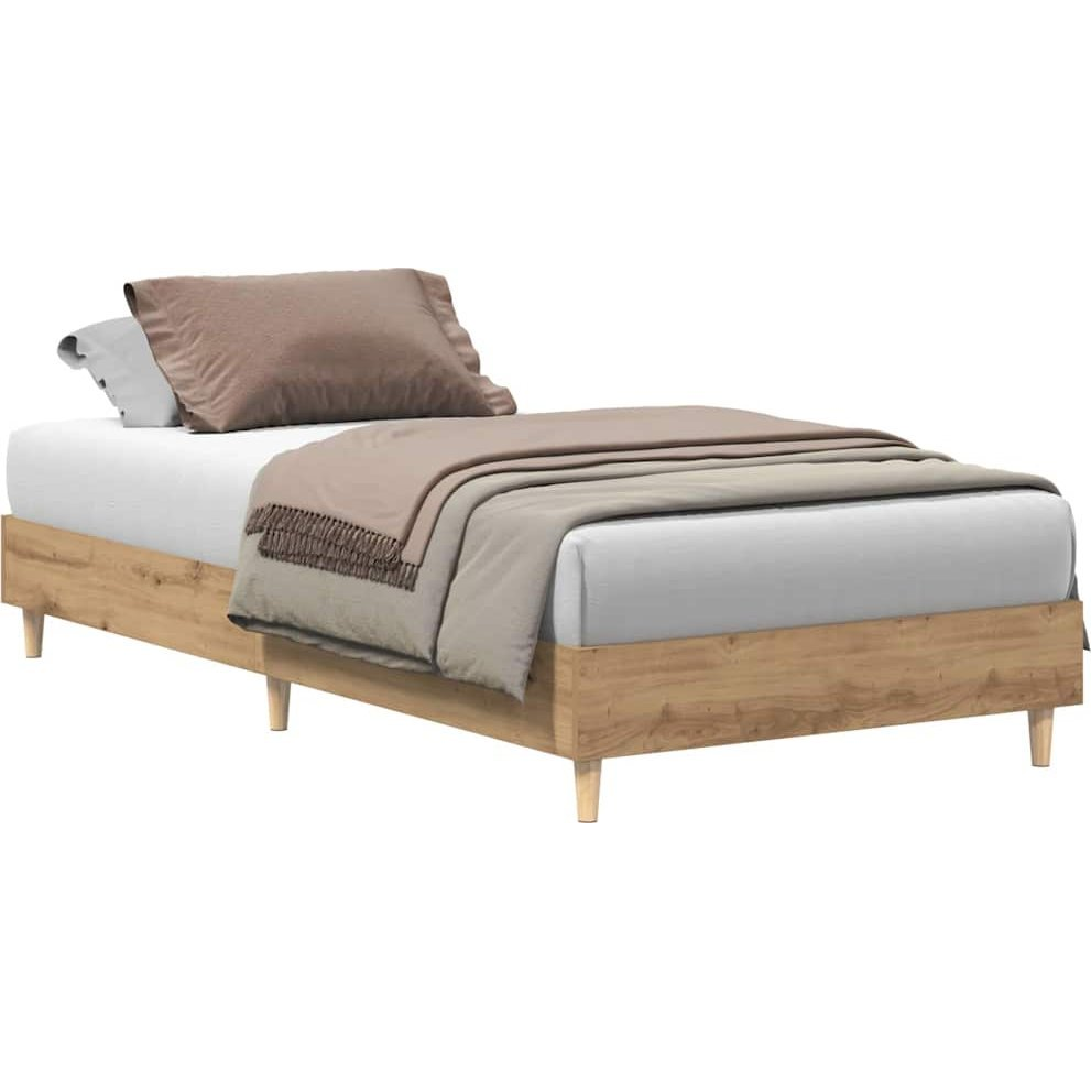 kézműves tölgy szerelt fa ágykeret matrac nélkül 90x200 cm (861056)