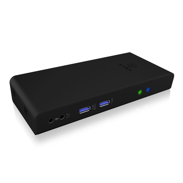 ICY BOX IB-DK2251AC Prin cablu USB 3.2 Gen 2 (3.1 Gen 2) Type-A Negru