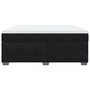 Pat box spring cu saltea, negru, 180x200 cm, catifea