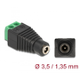 Delock Adapter, DC, 1,35 x 3,5 mm, csatlakozóhüvely > 2 tűs csatlakozóblokk (66730)
