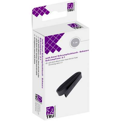 TRU COMPONENTS T1904CA034 Zsugorcső ragasztó nélkül Fekete 25 mm Zsugorodási arány:2:1 1 m