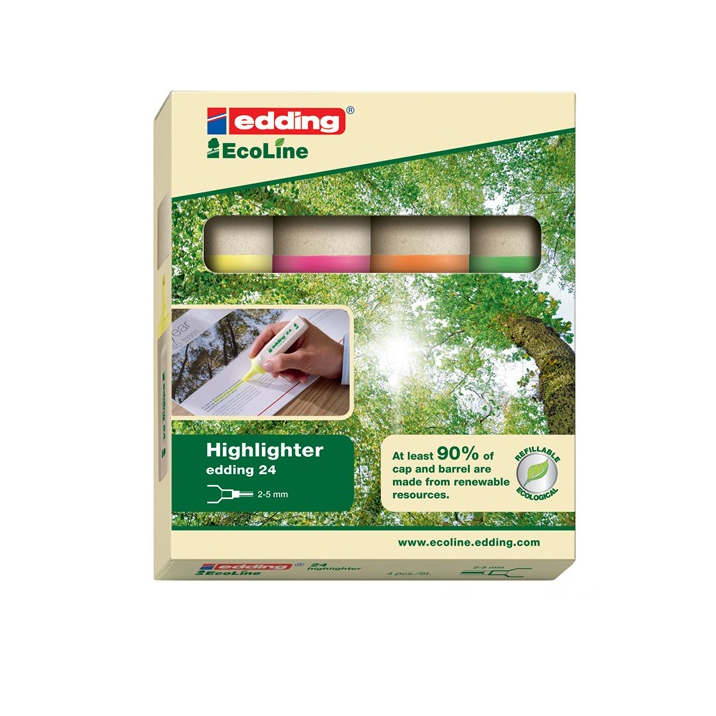 Edding 24 Ecoline 2-5mm Szövegkiemelő (4db) - Vegyes színű (7580177004)