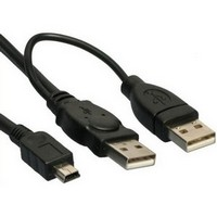 Goobay 93587 USB 2.0 - 2 x USB Y - mini USB 5p 0.6m kábel
