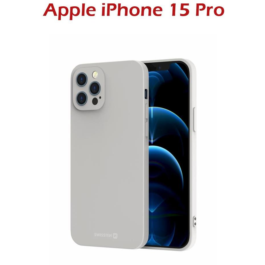 Swissten Soft Joy Apple iPhone 15 Pro kőszürke tok (34500316)