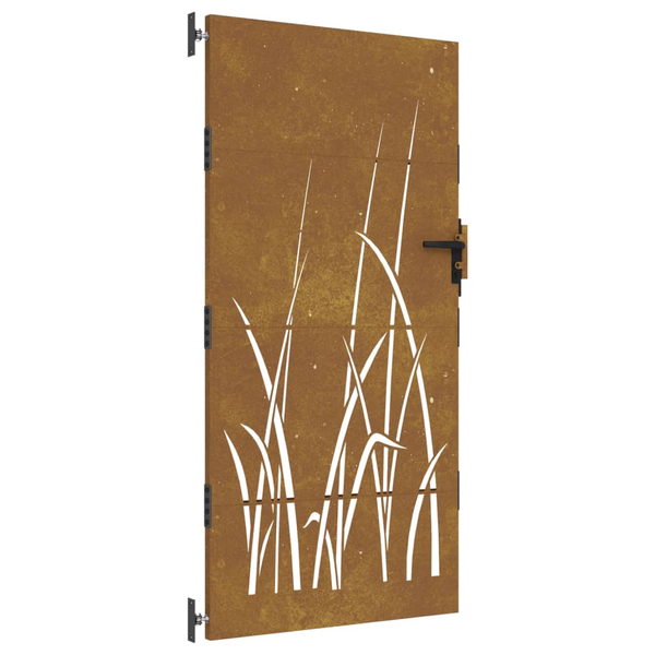 fűmintás corten acél kerti kapu 85 x 175 cm