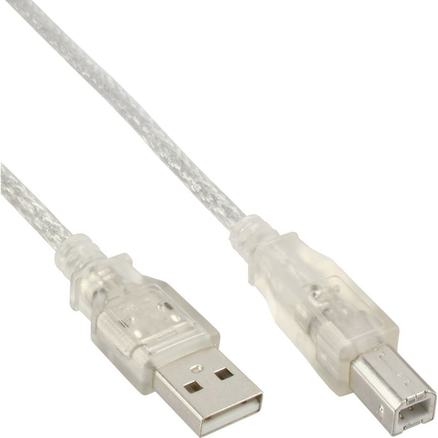 InLine 34510T USB kábel 1 m USB A USB B Priehľadná (34510T)
